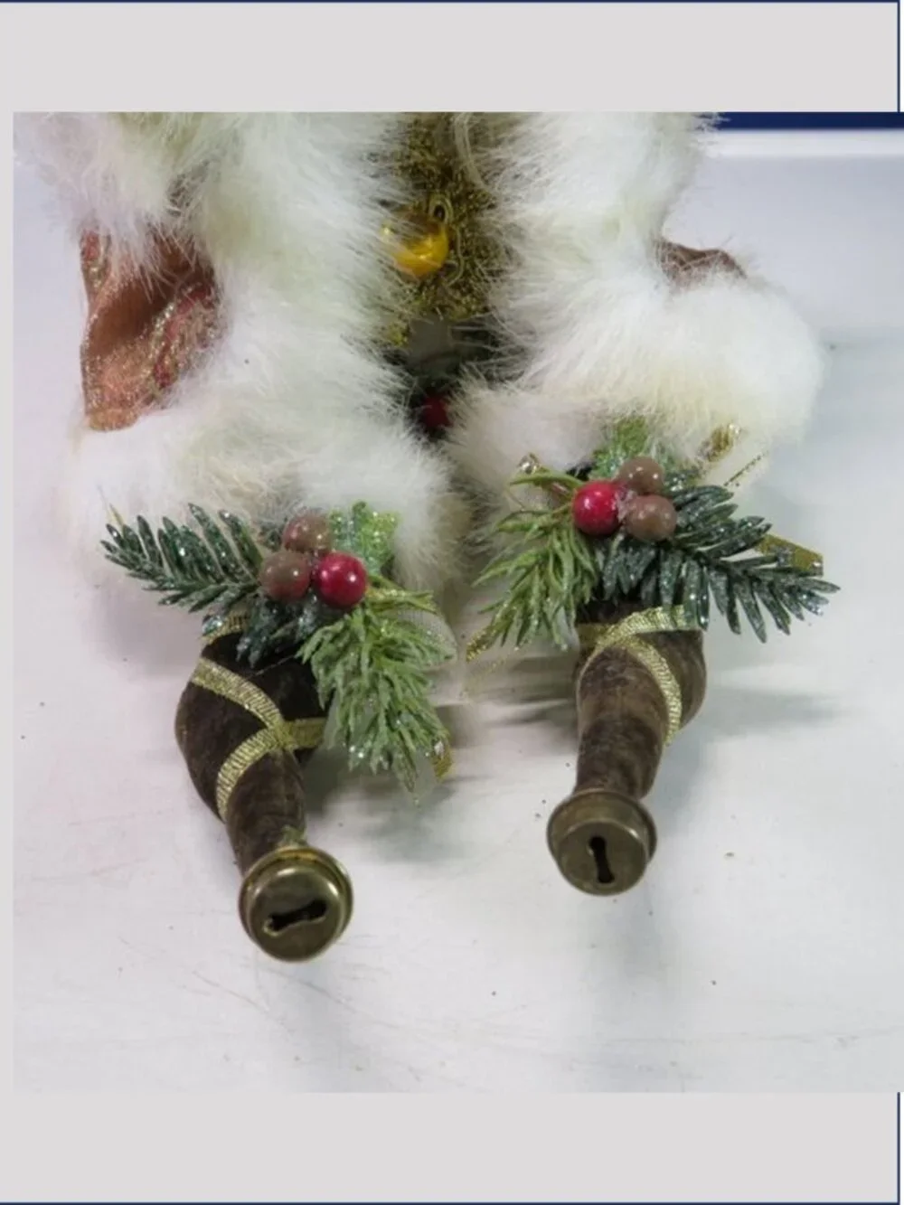 Mark Roberts Christmas Santa Fairy Elf Posable Shelf Sitter Peach Gold Brocade
